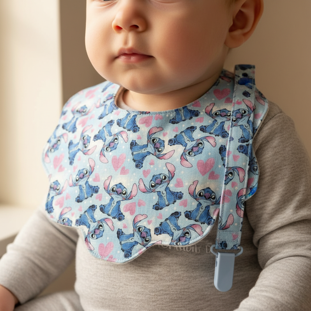 Babete Flor e Prende Chucha – Stitch