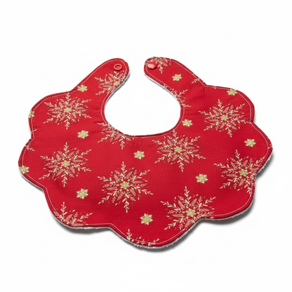 Babete Flor e Prende Chucha – Vermelho Flocos de Neve