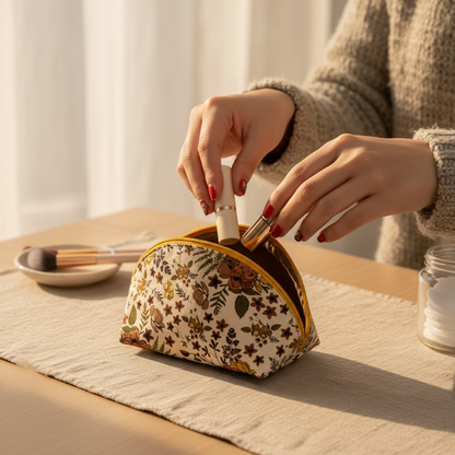 Bolsa DESTANY M Floral Castanho