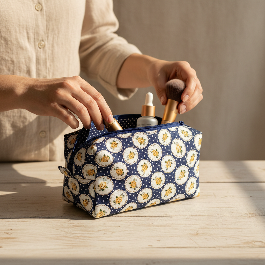 Bolsa ENCANTO Azul Escuro Floral