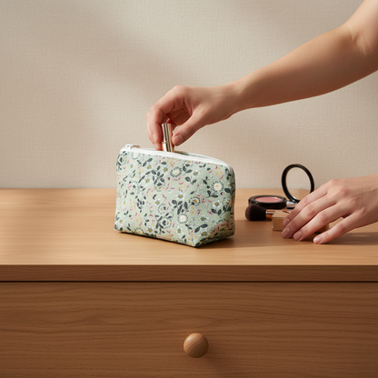 Bolsa JASMIM Floral Verde Água 