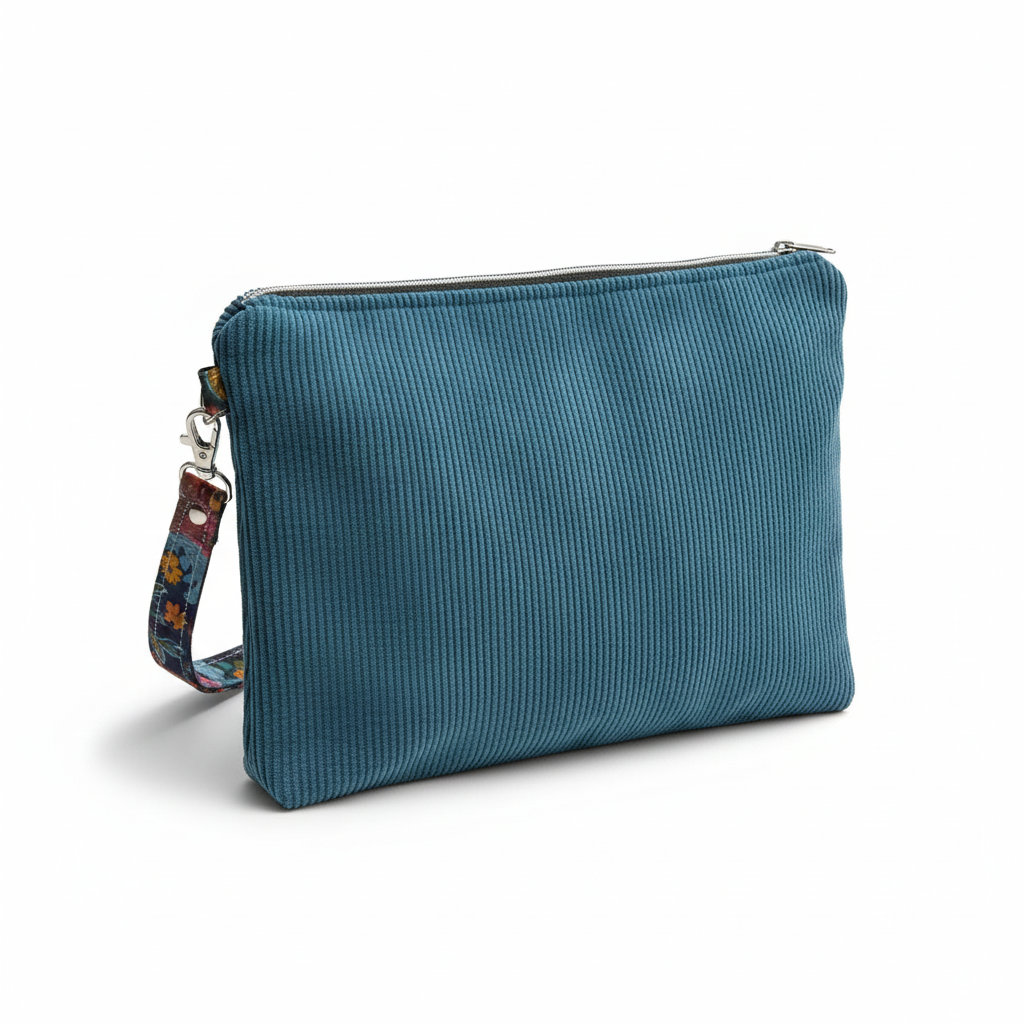 Bolsa de Mão Bombazina Petróleo 