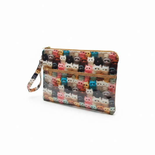 Bolsa de Mão Gatos 3D e Cortiça