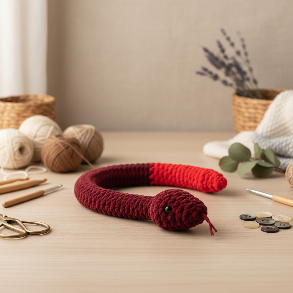 Cobra Amigurumi Lifestyle – Ambiente Artesanal