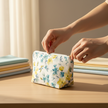 Bolsa JASMIM Floral Amarelo e Azul