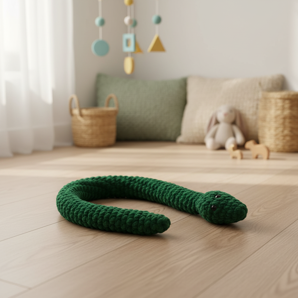 Lifestyle Amigurumi Cobra Verde - Ambiente Nursery