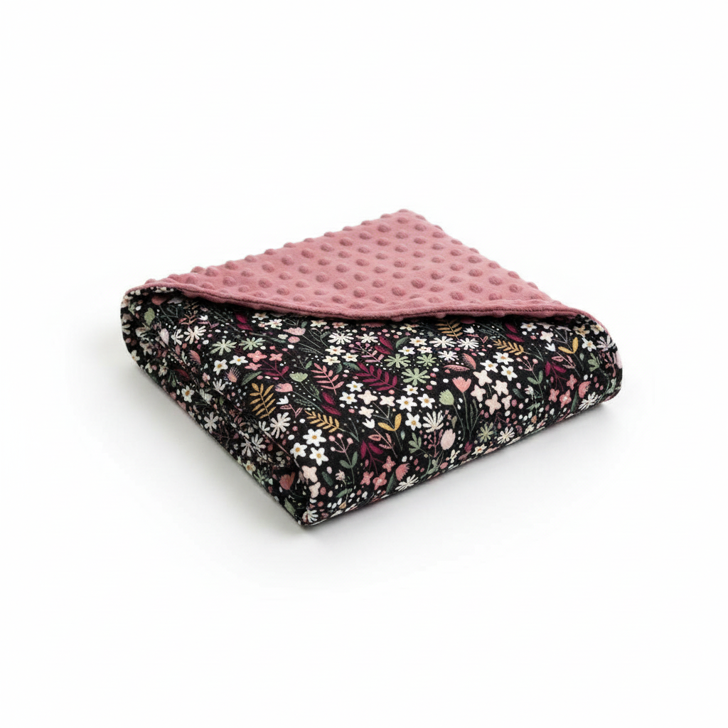 Manta Inverno Floral Rosa